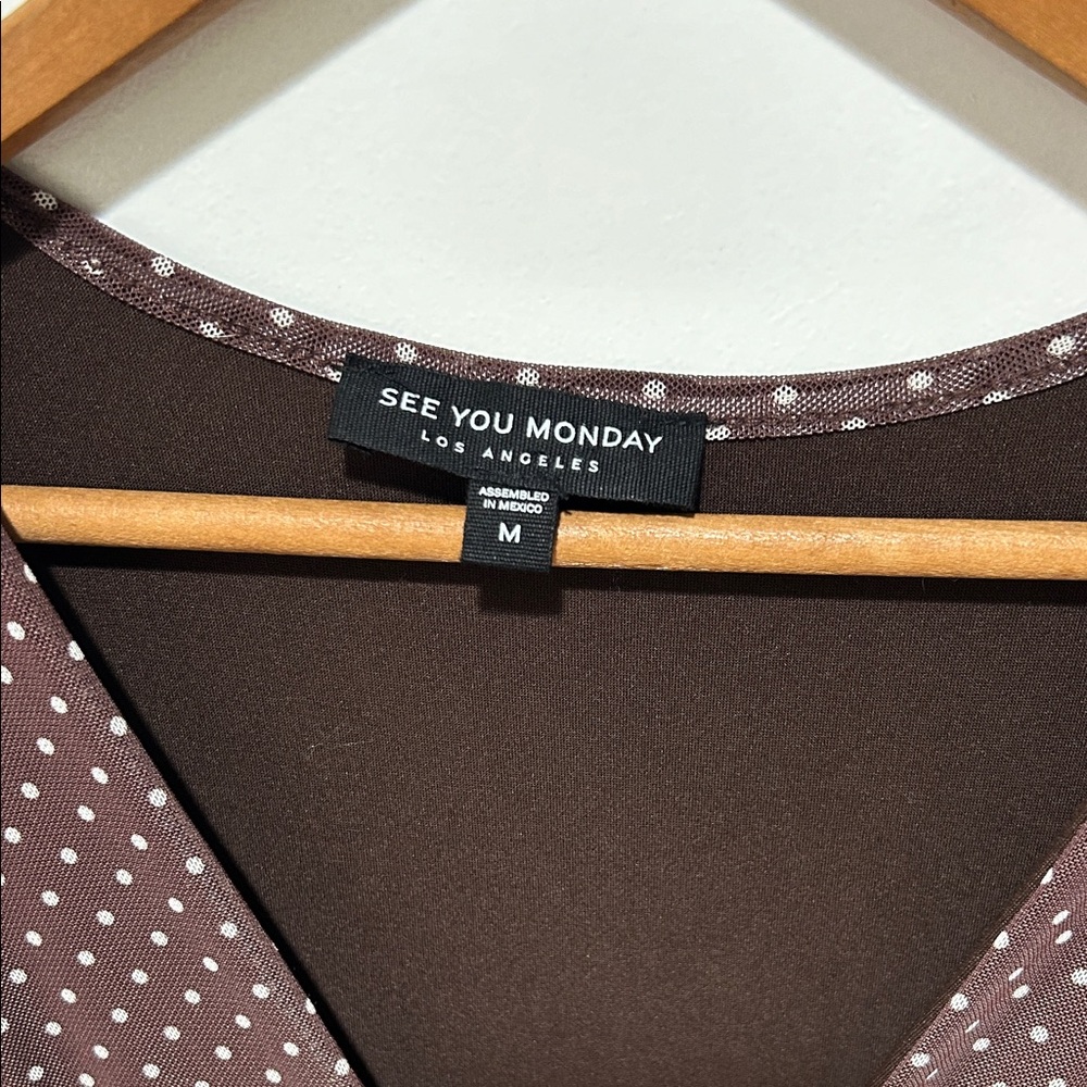See You Monday Brown Polka Dot Maxi Dress - Picture 2 of 5